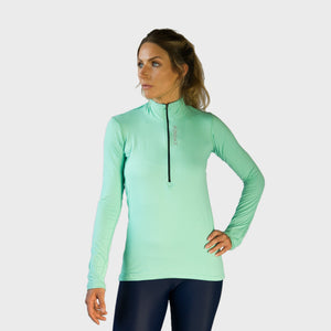 Womens Yoga Gym Long Sleeve Top | Astra Long Sleeve Tshirt | Green Main-image