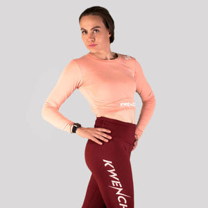 Kwench Womens Full Sleeve Gym workout yoga tshirt crop top  Thumbnails-3