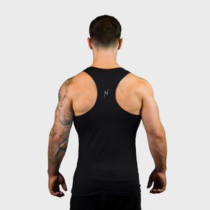 Kwench Mens Yoga Gym Vest Tank Stringer Hunk black Thumbnails-2