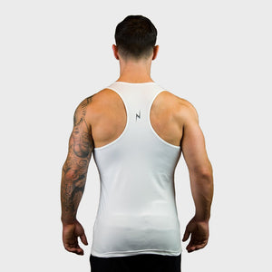 Kwench Mens Yoga Gym Vest Tank Stringer Hunk white