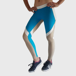 Womens Yoga & Gym Fitness Leggings | Flex | Brown - Blue Main-image